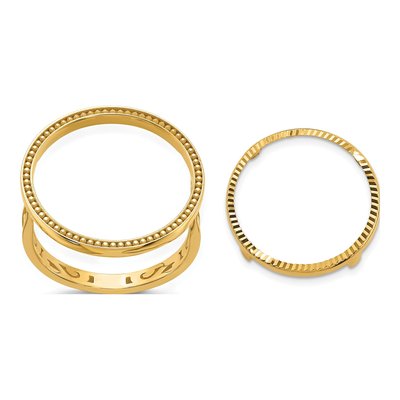 14K Yellow Gold Coin Bezel for 10oz Eagle Coin Bezel
