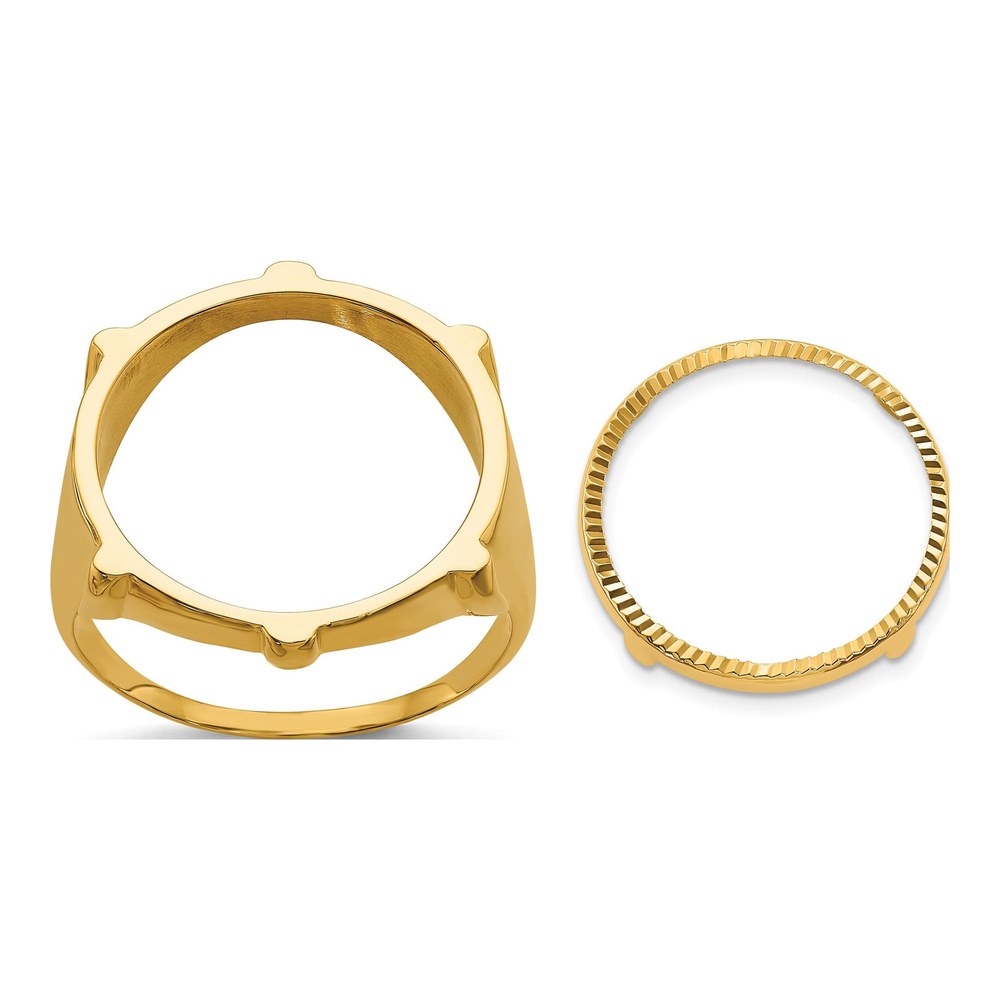 Men's 14K Yellow Gold Coin Bezel Ring
