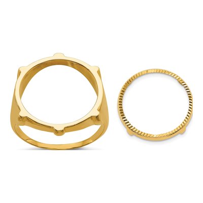 14K Yellow Gold Coin Bezel Coin Bezel