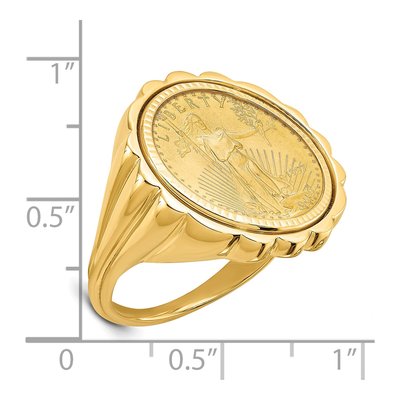 14K Yellow Gold Coin Ring – view 2