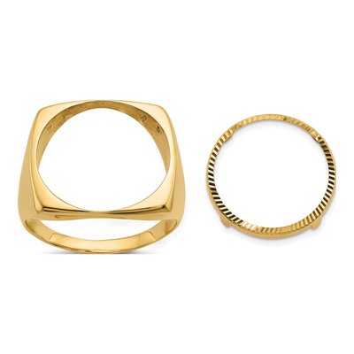 14K Yellow Gold Coin Bezel Coin Bezel