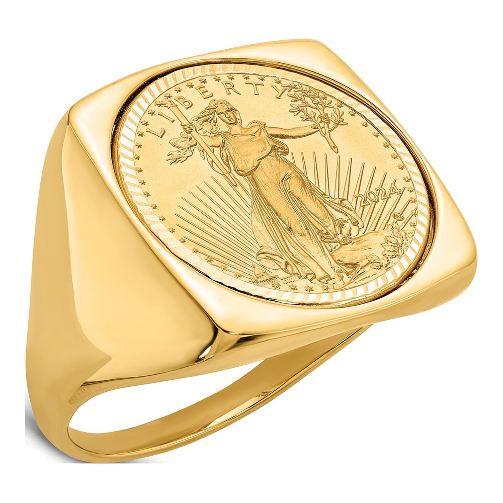 14K Gold American Eagle Coin Ring, Men's