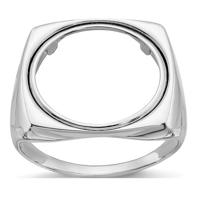 14K White Gold Coin Bezel for Oz Eagle Coin Bezel – view 8