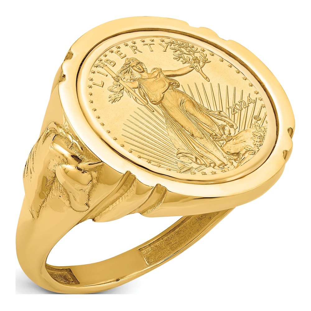 Men's 14K Gold American Eagle Coin Ring