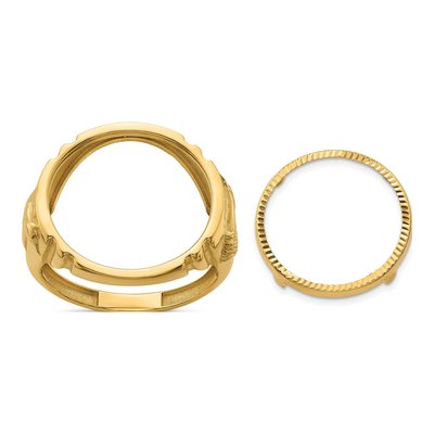 14K Yellow Gold Coin Bezel Coin Bezel