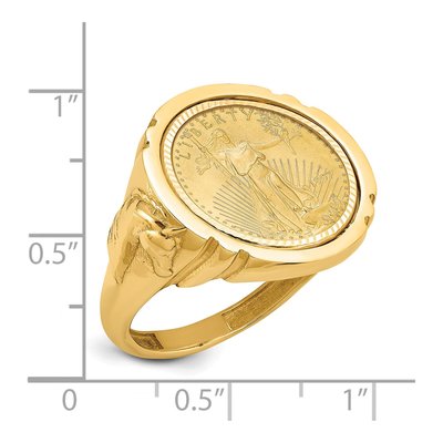 Men's 14K Yellow Gold Coin Ring – view 2