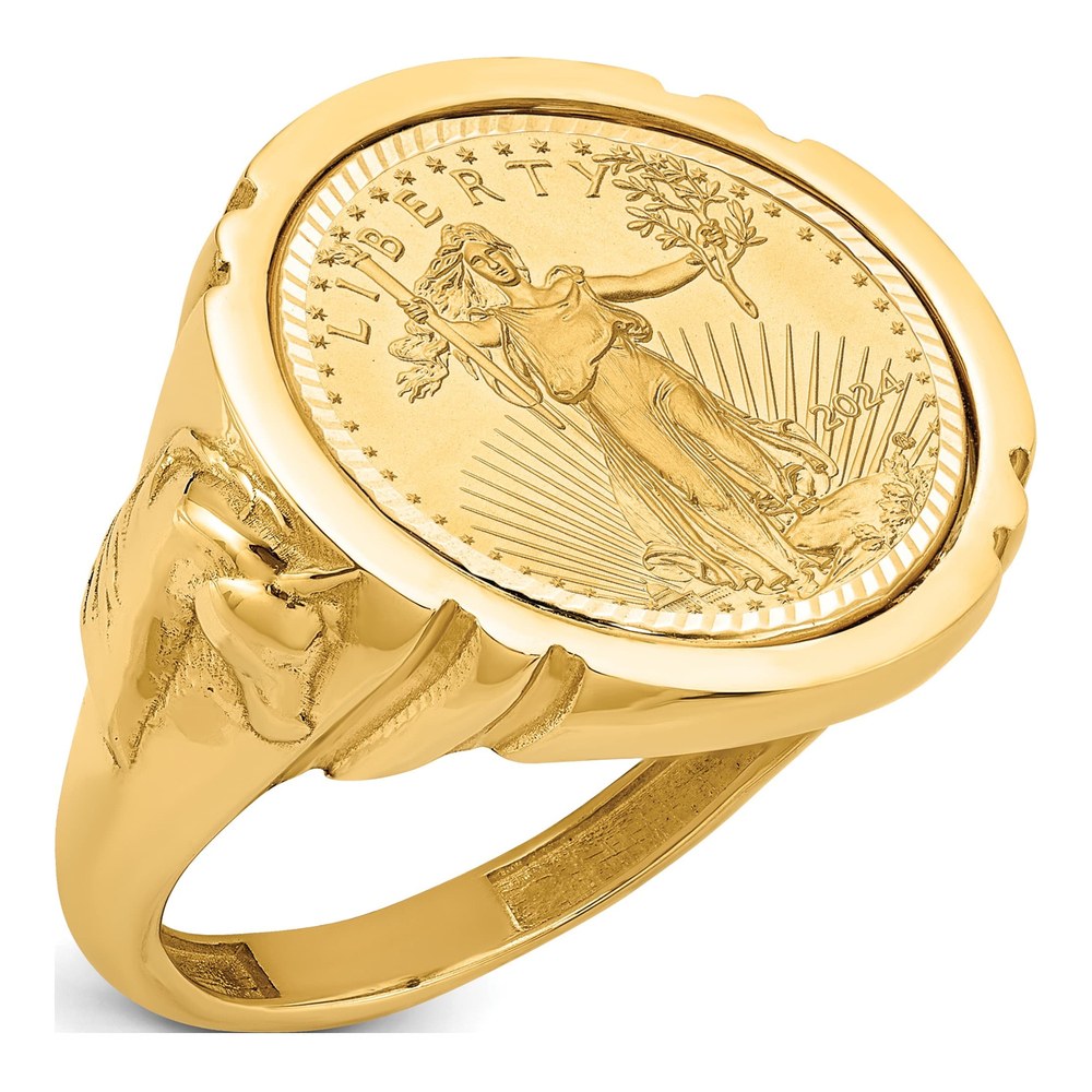 14K Yellow Gold Coin Ring