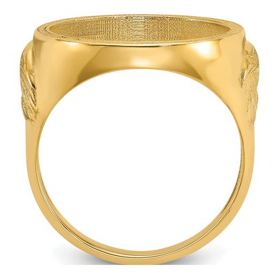 Men's 14K Yellow Gold Coin Bezel Ring | 1/10 oz Eagle – view 2