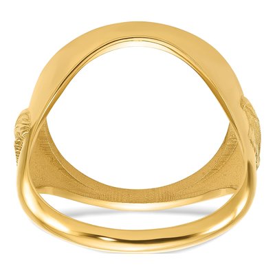 Men's 14K Yellow Gold Coin Bezel Ring | 1/10 oz Eagle – view 5