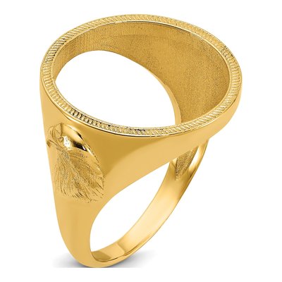 Men's 14K Yellow Gold Coin Bezel Ring | 1/10 oz Eagle – view 6