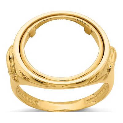 Men's 14K Yellow Gold Coin Bezel Ring | 1/10 oz Eagle – view 7
