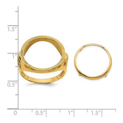 Men's 14K Yellow Gold Coin Bezel Ring | 1/10 oz Eagle – view 8