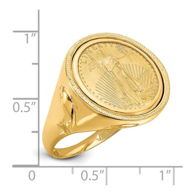 Men's 14K Yellow Gold Coin Ring – view 2