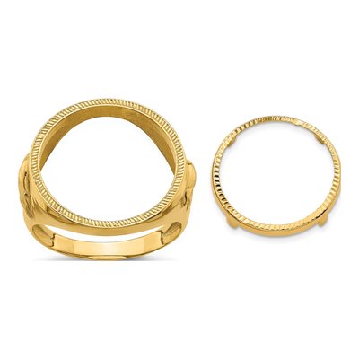 14K Yellow Gold Eagle Coin Bezel Coin Bezel