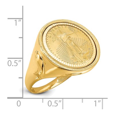 Men's 14K Yellow Gold American Eagle Coin Bezel Ring – view 2