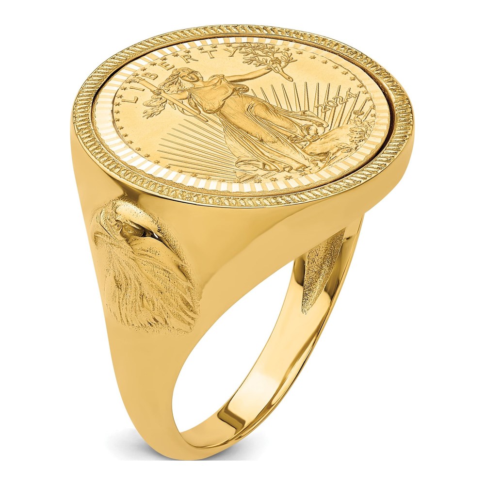 Men's 14K Gold American Eagle Coin Bezel Ring