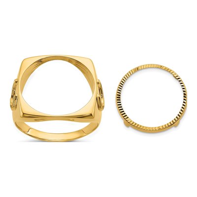 14K Yellow Gold Coin Bezel Coin Bezel