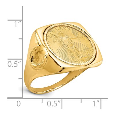 Men's 14K Yellow Gold Coin Ring – view 2
