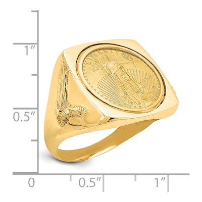 Men's 14K Yellow Gold American Eagle Coin Ring – view 2