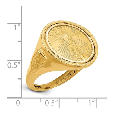 Men's 14K Yellow Gold American Eagle Coin Ring – view 2