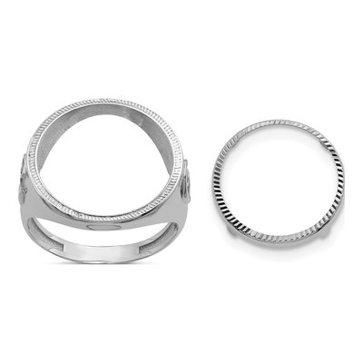 14K White Gold Coin Bezel Coin Bezel