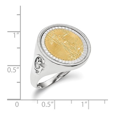 Men's 14K White Gold American Eagle Coin Ring – view 2
