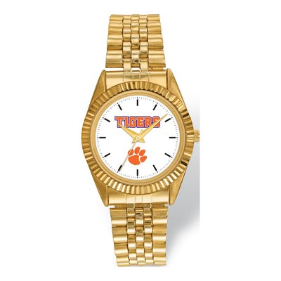 Clemson University Men's Gold-Tone Quartz Watch