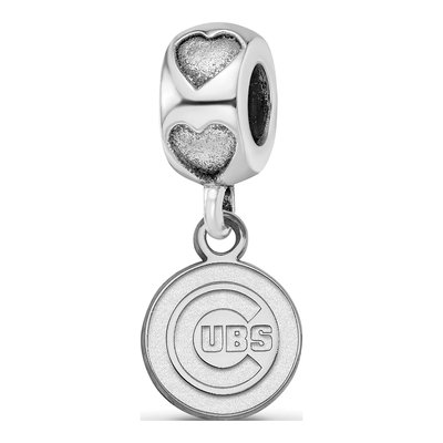 Chicago Cubs Sterling Silver Heart Bead