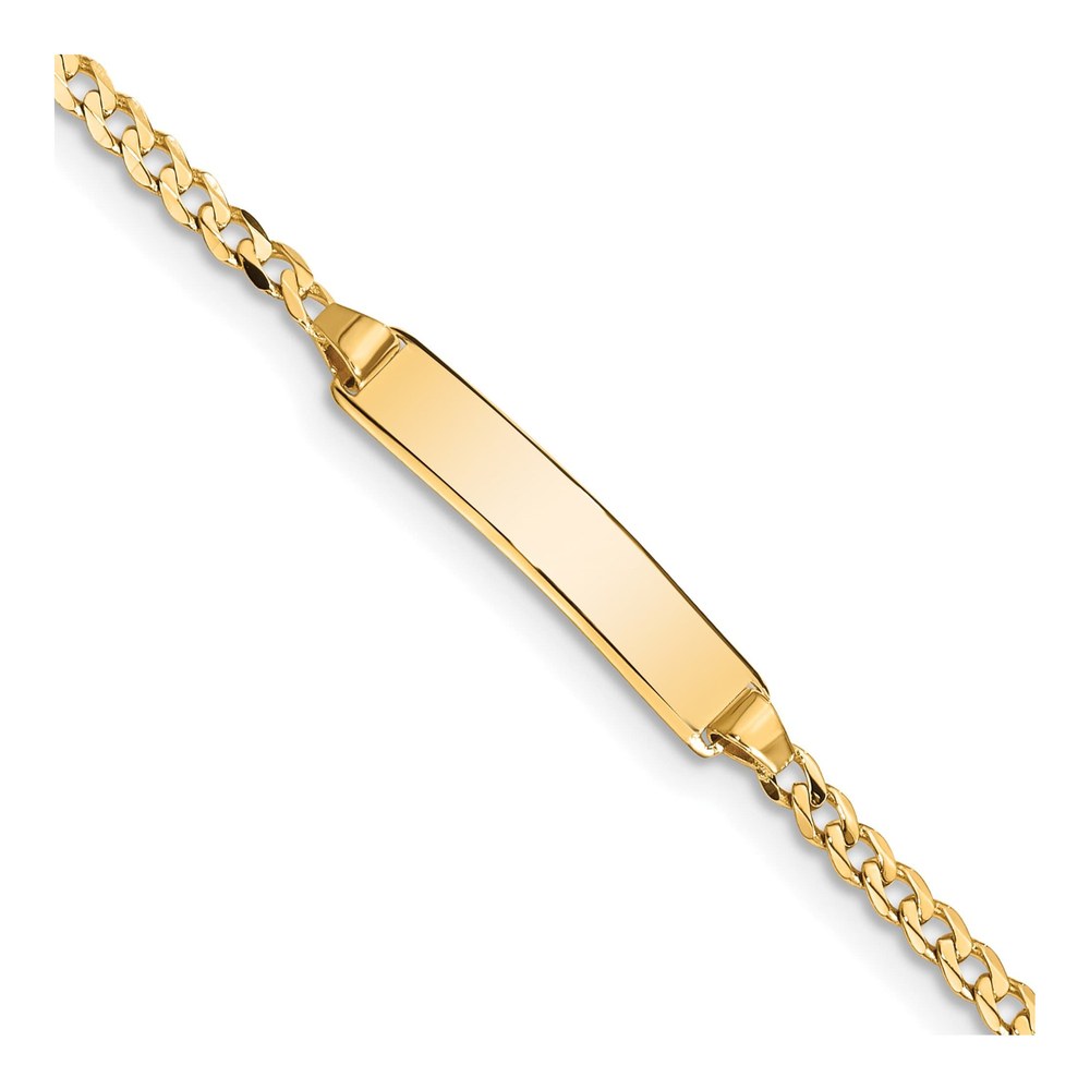 14K Yellow Gold Curb for Baby Child ID Bracelet