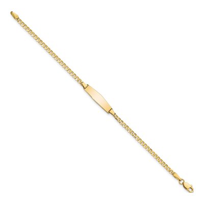 14K Yellow Gold Curb Link Baby ID Bracelet – view 3