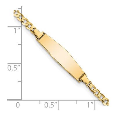 14K Yellow Gold Curb Link Baby ID Bracelet – view 4