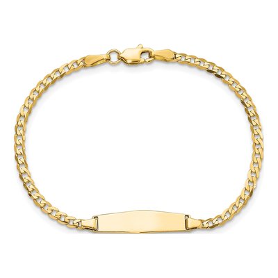 14K Yellow Gold Curb Link Baby ID Bracelet – view 5
