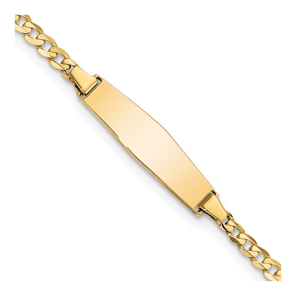 14K Yellow Gold Curb Link Baby ID Bracelet