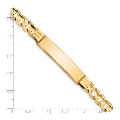 14K Yellow Gold Curb Link ID Bracelet – view 3