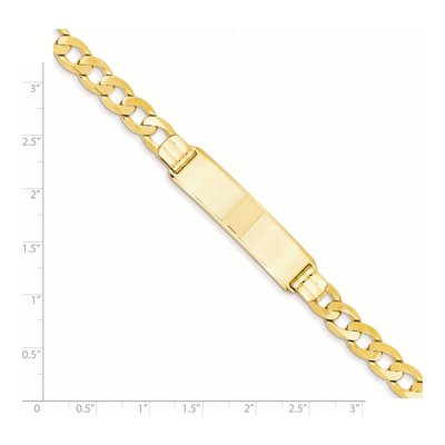14K Yellow Gold Curb Link ID Bracelet – view 4