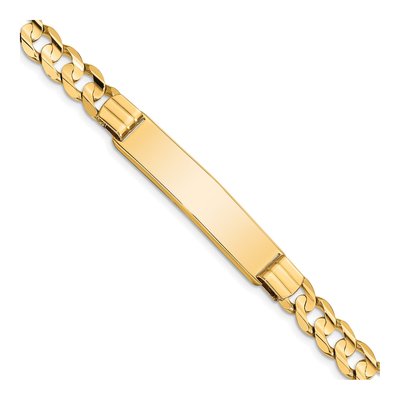 14K Yellow Gold Curb Link ID Bracelet