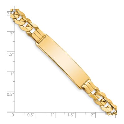 14K Yellow Gold Curb Link ID Bracelet – view 4