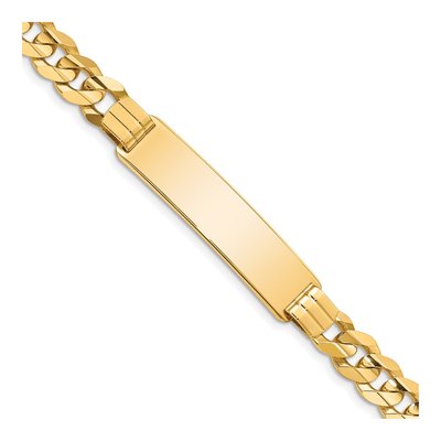 14K Yellow Gold Curb Link ID Bracelet