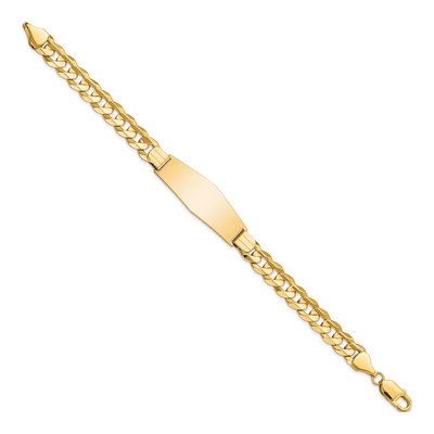 14K Yellow Gold Curb Link ID Bracelet – view 3