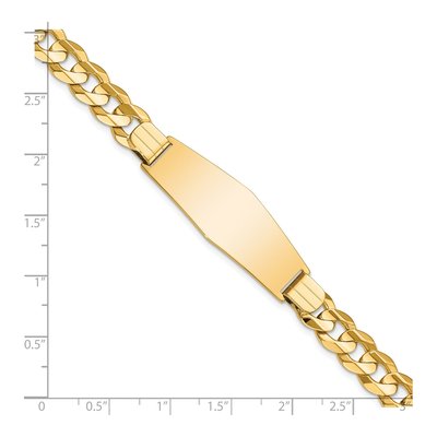 14K Yellow Gold Curb Link ID Bracelet – view 4
