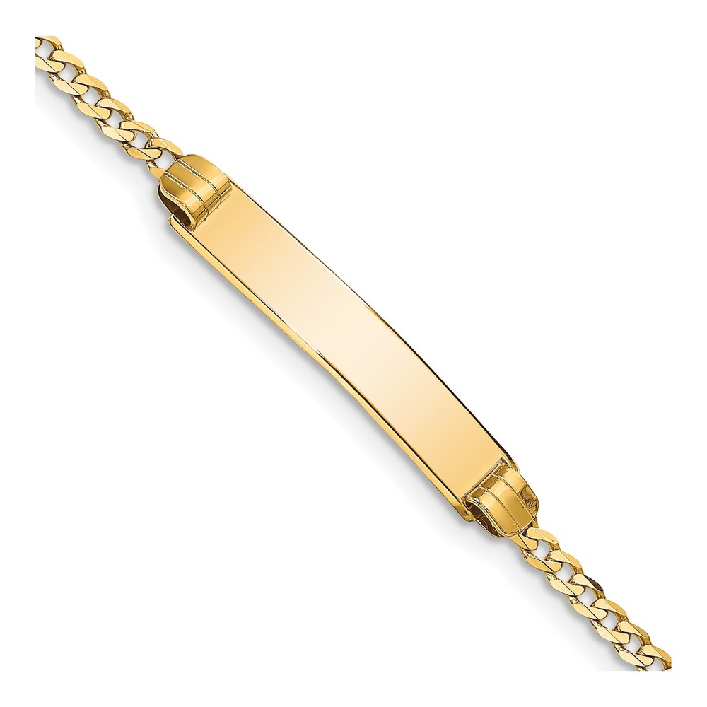 14K Yellow Gold Curb Link ID Bracelet