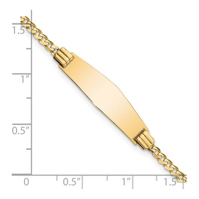 14K Yellow Gold Curb Link ID Bracelet – view 4