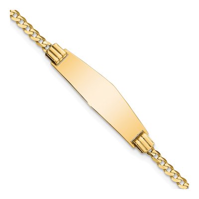 14K Yellow Gold Curb Link ID Bracelet