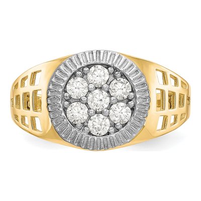 Men's 14K Yellow Gold CZ Cluster Ring – view 5