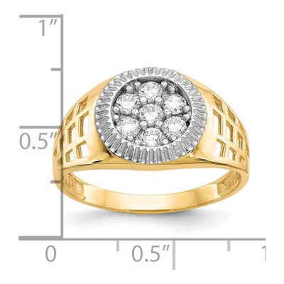 Men's 14K Yellow Gold CZ Cluster Ring – view 6