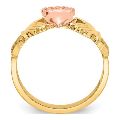 14K Two-Tone Gold Claddagh Ring – view 3
