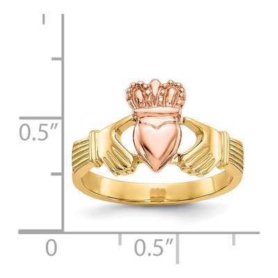 14K Two-Tone Gold Claddagh Ring – view 4