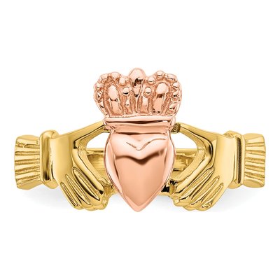 14K Two-Tone Gold Claddagh Ring – view 6