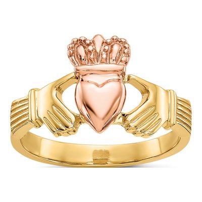 14K Two-Tone Gold Claddagh Ring