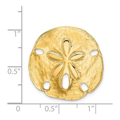 14K Yellow Gold Sand Dollar Omega Slide Pendant – view 4